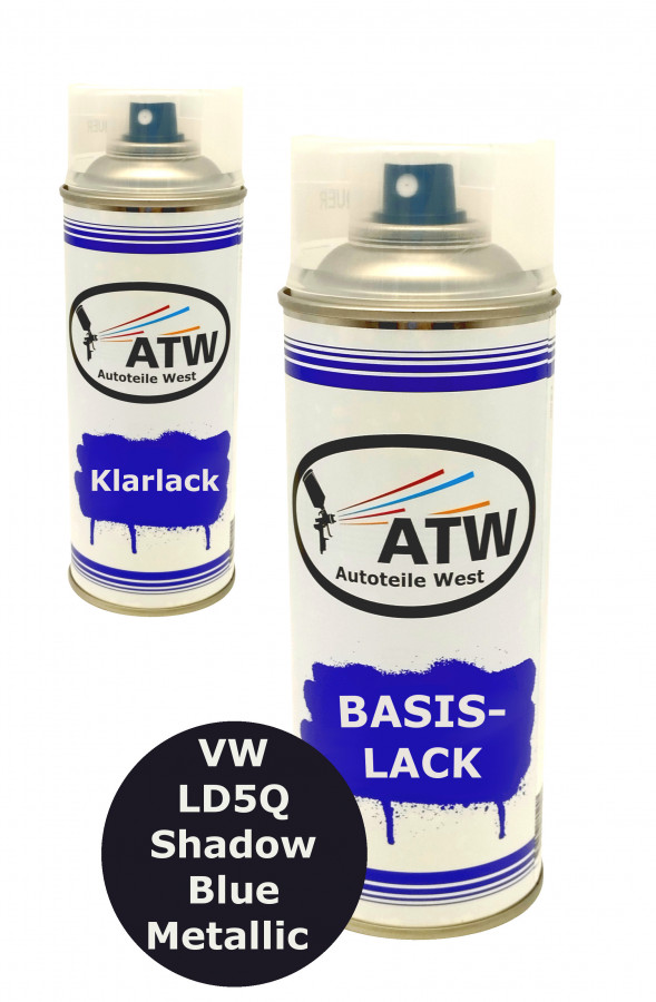 Autolack für VW LD5Q Shadow Blue Metallic 2C+400ml Klarlack Set